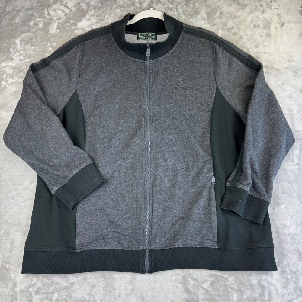 LRL Lauren Active Ralph Lauren Gray Full Zip Jacket Menswear Large (1331)